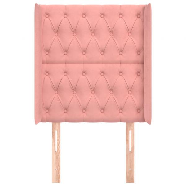 Kopfteil mit Ohren Rosa 83x16x118/128 cm Samt