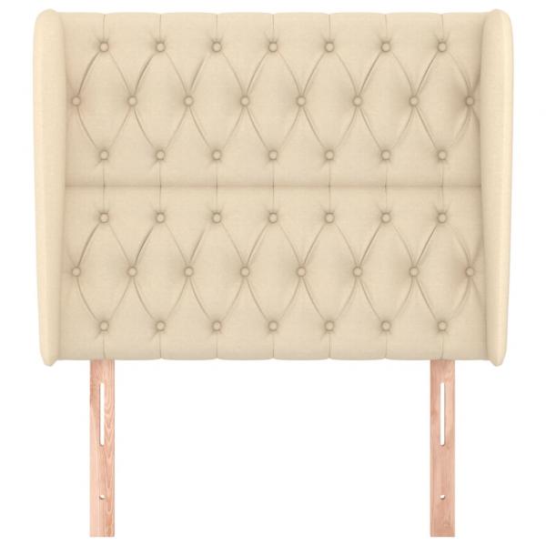 Kopfteil mit Ohren Creme 93x23x118/128 cm Stoff