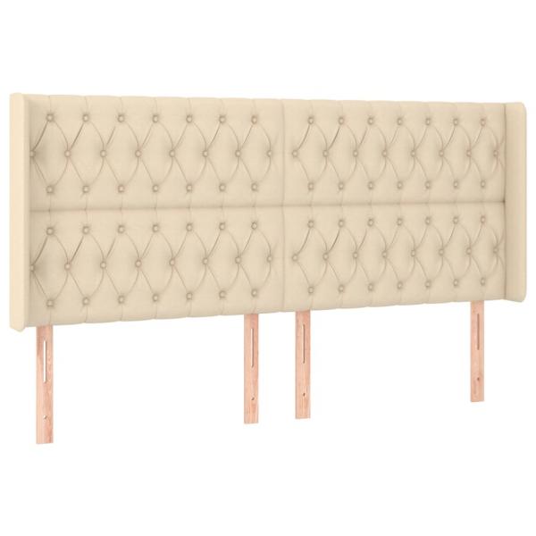 Kopfteil mit Ohren Creme 183x16x118/128 cm Stoff
