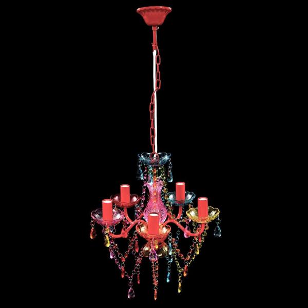 Kronleuchter 5 Glühbirnen Mehrfarbig