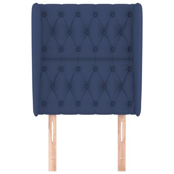 Kopfteil mit Ohren Blau 83x23x118/128 cm Stoff