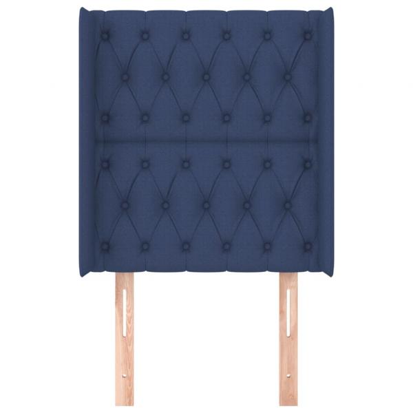 Kopfteil mit Ohren Blau 83x16x118/128 cm Stoff