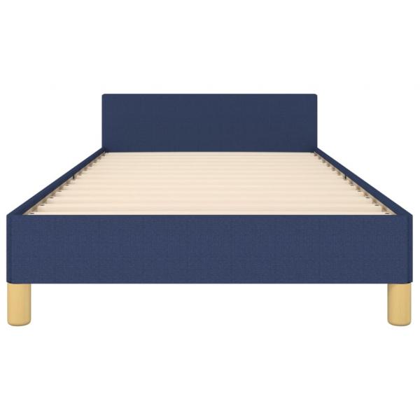 Bettgestell mit Kopfteil Blau 80x200 cm Stoff