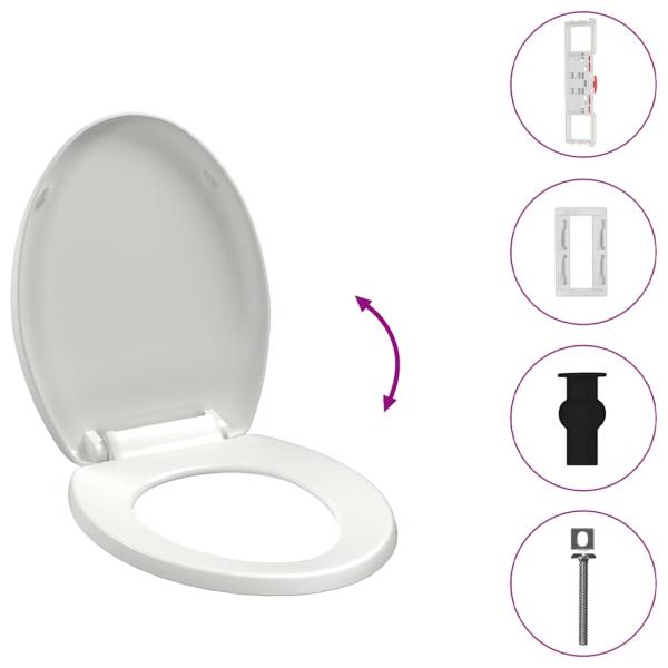 Toilettensitz mit Absenkautomatik und Quick-Release-Design Weiß