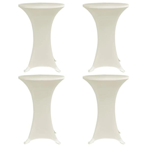 Stehtischhussen 4 Stk. Ø 70 cm Creme Stretch