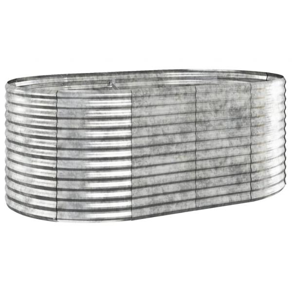 Hochbeet Pulverbeschichteter Stahl 175x100x68 cm Silbern