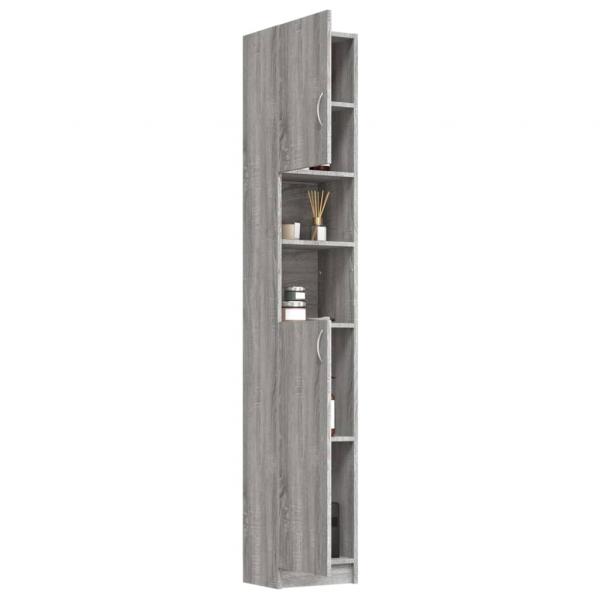 Badezimmerschrank Grau Sonoma 32x25,5x190 cm Holzwerkstoff