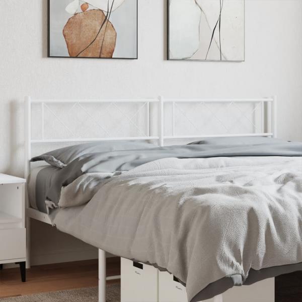 ARDEBO.de - Kopfteil Metall Weiß 135 cm