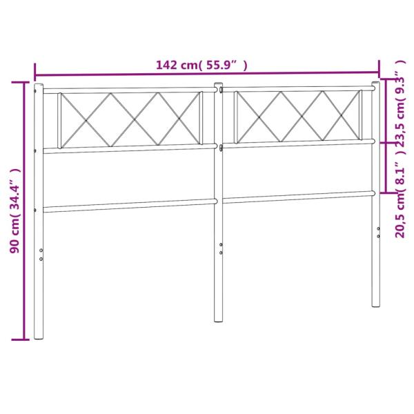 Kopfteil Metall Weiß 135 cm