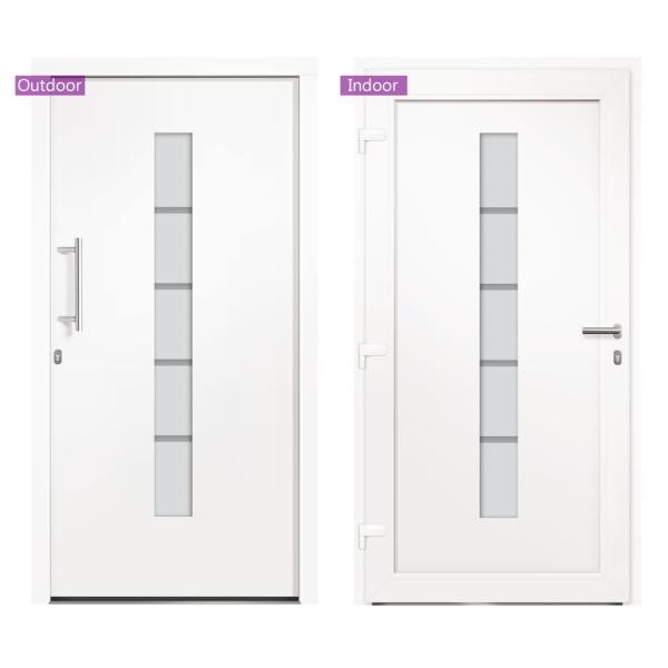Haustür Aluminium und PVC Weiß 110x210 cm  