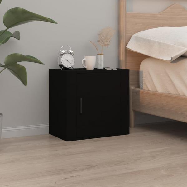 Wand-Nachttische 2 Stk. Schwarz 50x30x47 cm