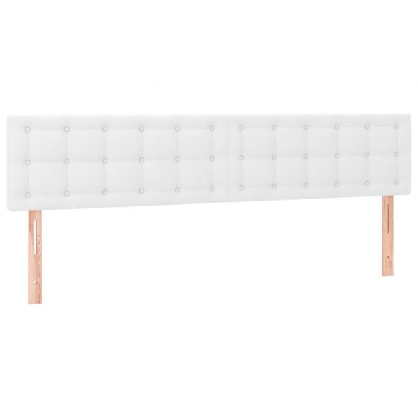 Kopfteile 2 Stk. Weiß 90x5x78/88 cm Kunstleder
