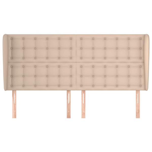 Kopfteil mit Ohren Cappuccino-Braun 183x23x118/128cm Kunstleder
