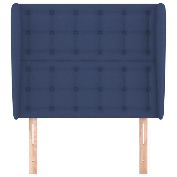 Kopfteil mit Ohren Blau 93x23x118/128 cm Stoff
