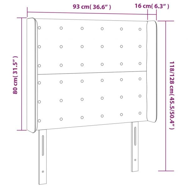 LED Kopfteil Blau 93x16x118/128 cm Stoff