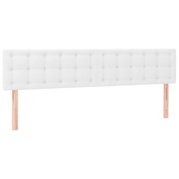 Boxspringbett mit Matratze Weiß 180x200 cm Kunstleder