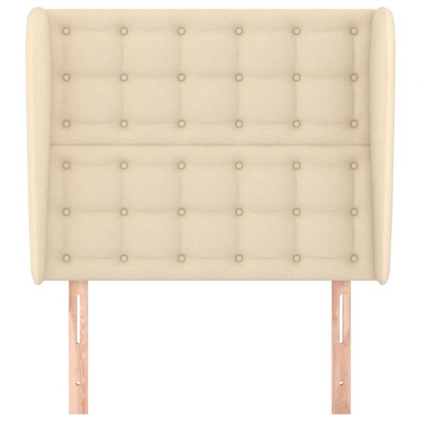 Kopfteil mit Ohren Creme 93x23x118/128 cm Stoff