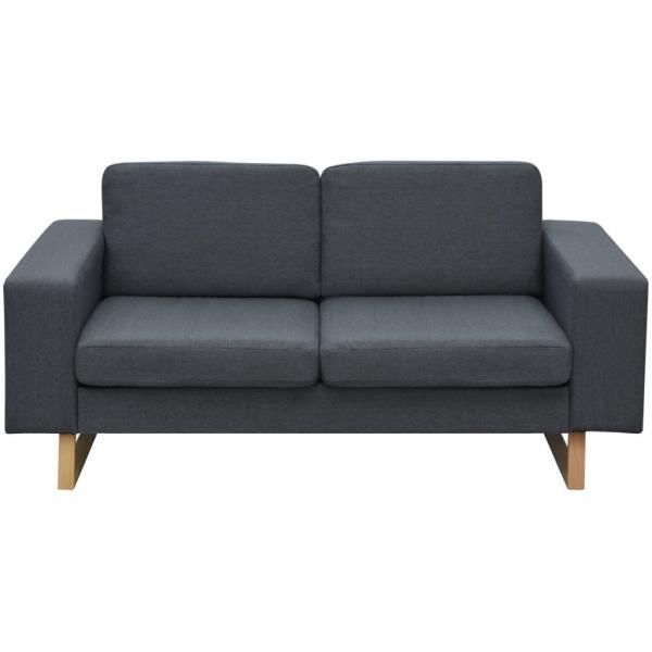 Sofa 2-Sitzer Stoff Dunkelgrau