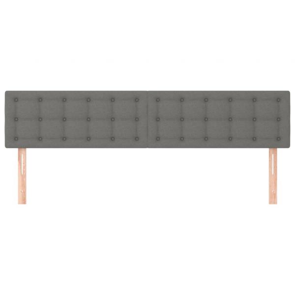 Kopfteile 2 Stk. Dunkelgrau 100x5x78/88 cm Stoff
