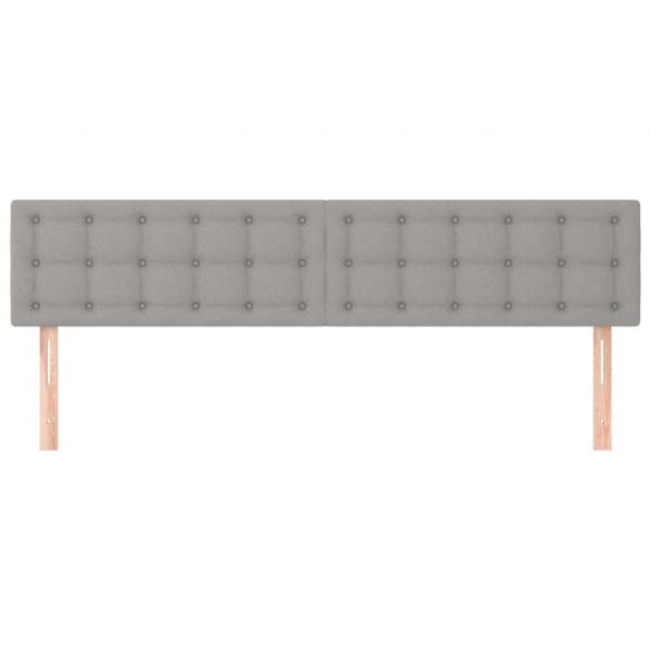 Kopfteile 2 Stk. Hellgrau 100x5x78/88 cm Stoff