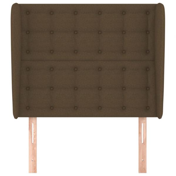 Kopfteil mit Ohren Dunkelbraun 103x23x118/128 cm Stoff