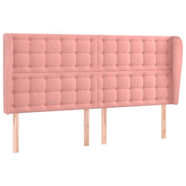 Kopfteil mit Ohren Rosa 183x23x118/128 cm Samt