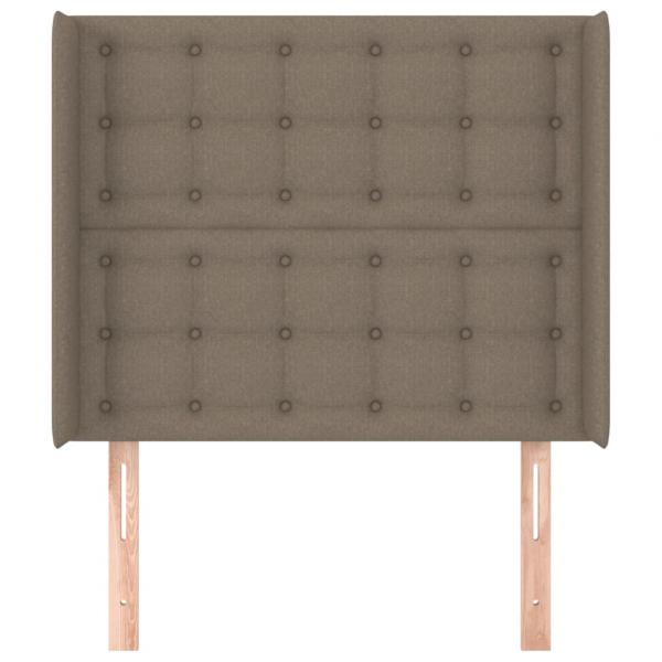 Kopfteil mit Ohren Taupe 93x16x118/128 cm Stoff