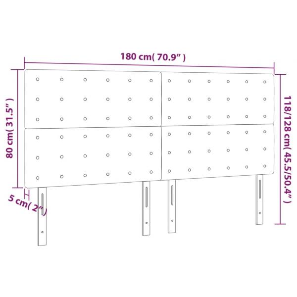 LED Kopfteil Dunkelblau 180x5x118/128 cm Samt