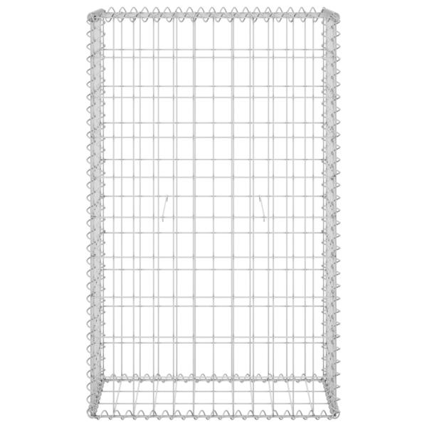 Gabionenwand mit Abdeckung Verzinkter Stahl 60x30x100 cm