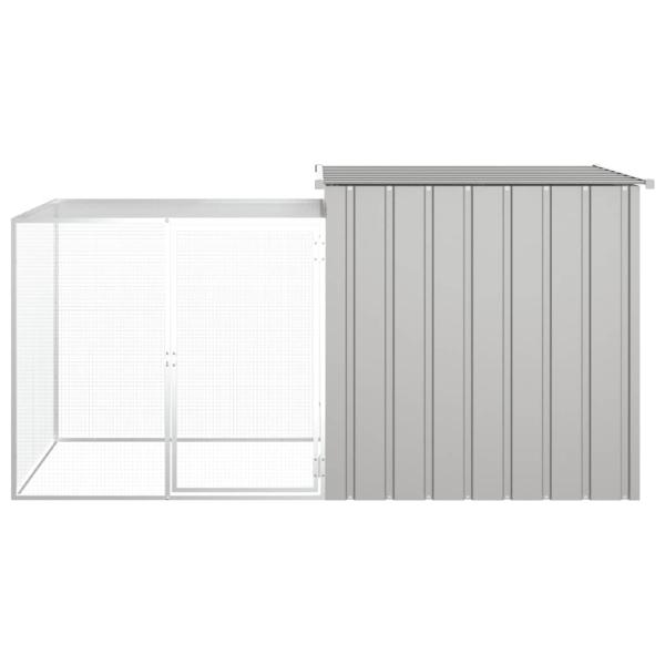 Hühnerkäfig Grau 200x91x100 cm Verzinkter Stahl