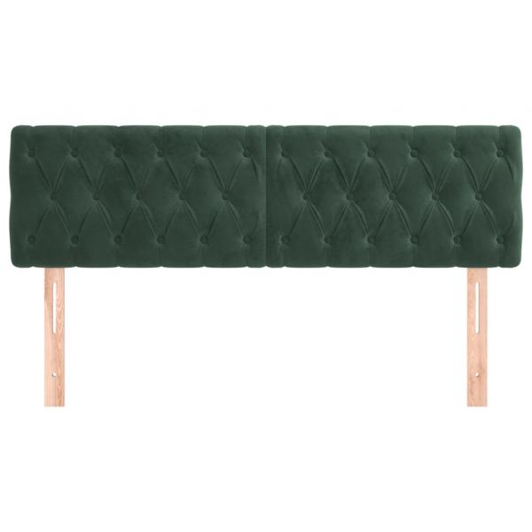 Kopfteile 2 Stk. Dunkelgrün 72x7x78/88 cm Samt