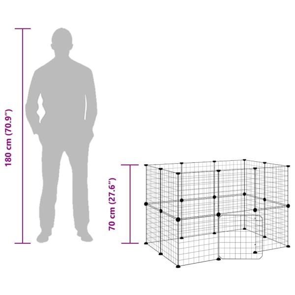 20-tlg. Haustierkäfig mit Tür Schwarz 35x35 cm Stahl