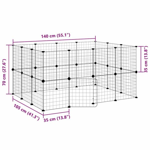 28-tlg. Haustierkäfig mit Tür Schwarz 35x35 cm Stahl