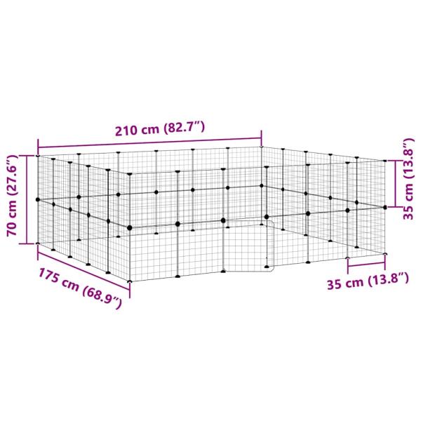 44-tlg. Haustierkäfig mit Tür Schwarz 35x35 cm Stahl