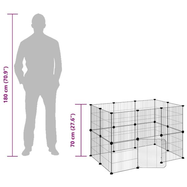 20-tlg. Haustierkäfig mit Tür Schwarz 35x35 cm Stahl