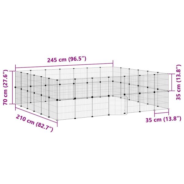 52-tlg. Haustierkäfig mit Tür Schwarz 35x35 cm Stahl