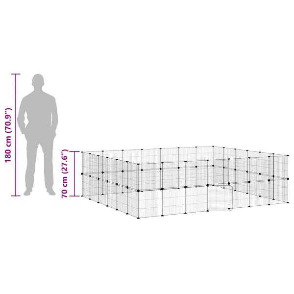 52-tlg. Haustierkäfig mit Tür Schwarz 35x35 cm Stahl