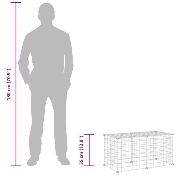 8-tlg. Haustierkäfig Schwarz 35x35 cm Stahl