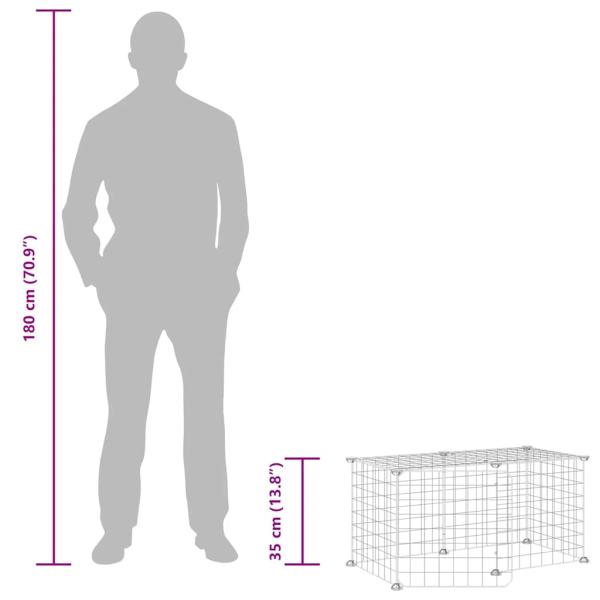 8-tlg. Haustierkäfig mit Tür Schwarz 35x35 cm Stahl