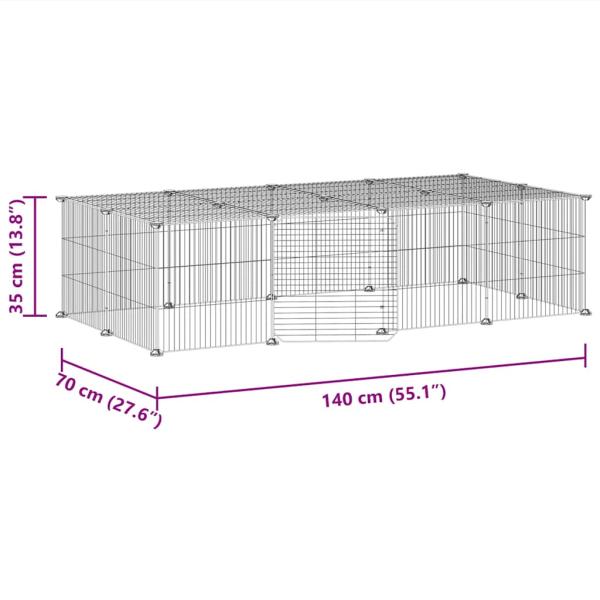 20-tlg. Haustierkäfig mit Tür Schwarz 35x35 cm Stahl