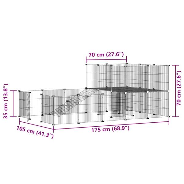 36-tlg. Haustierkäfig mit Tür Schwarz 35x35 cm Stahl