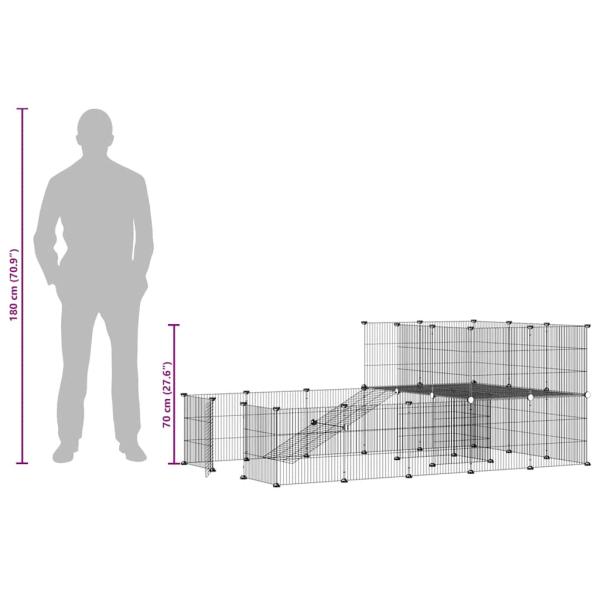 36-tlg. Haustierkäfig mit Tür Schwarz 35x35 cm Stahl