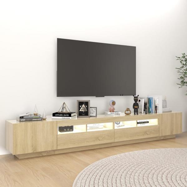 TV-Schrank mit LED-Leuchten Sonoma-Eiche 260x35x40 cm