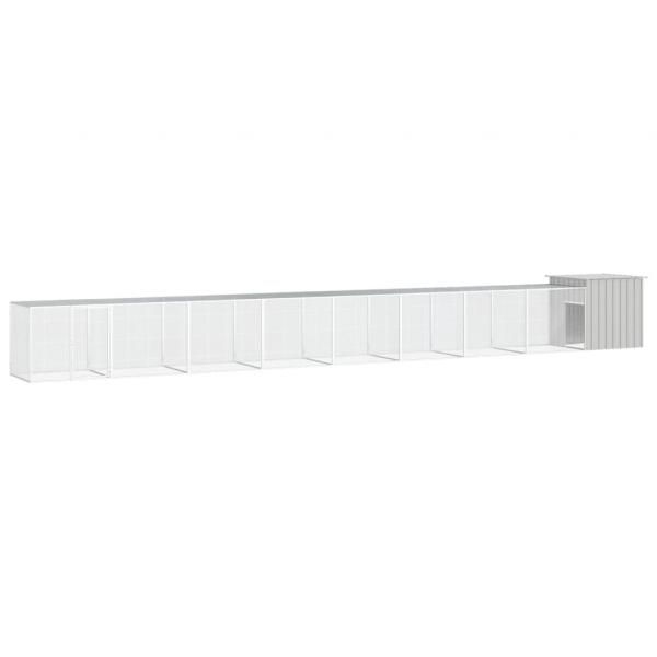 ARDEBO.de - Hühnerkäfig Grau 900x91x100 cm Verzinkter Stahl