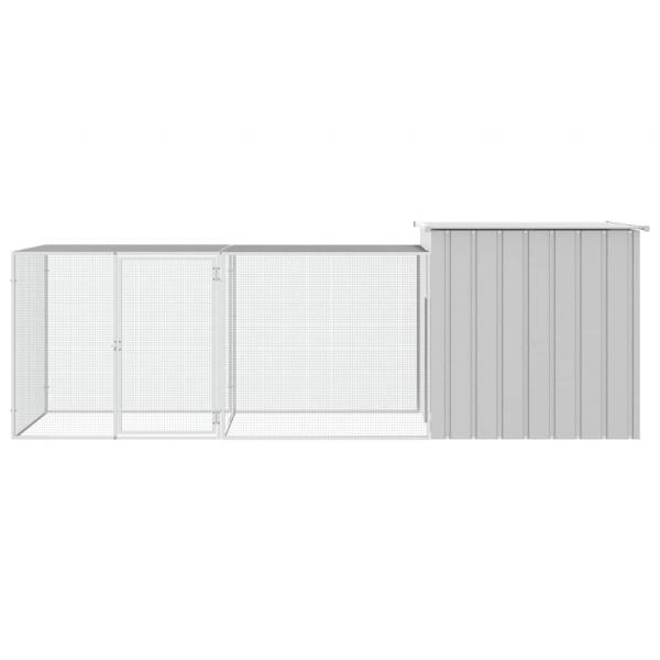 Hühnerkäfig Grau 300x91x100 cm Verzinkter Stahl