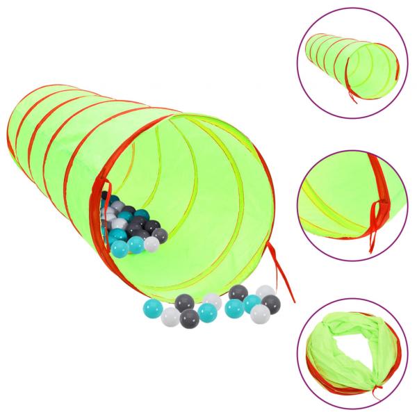 ARDEBO.de - Spieltunnel mit 250 Bällen Grün 175 cm Polyester