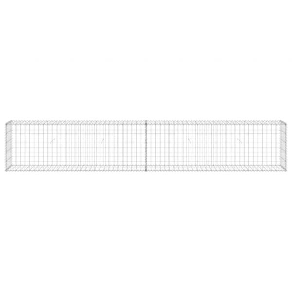Gabionenwand mit Abdeckung Verzinkter Stahl 300x30x50 cm