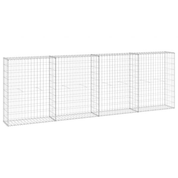 Gabionenwand mit Abdeckung Verzinkter Stahl 300x30x100 cm