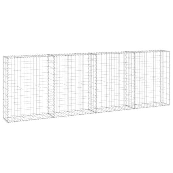 Gabionenwand mit Abdeckung Verzinkter Stahl 300x30x100 cm