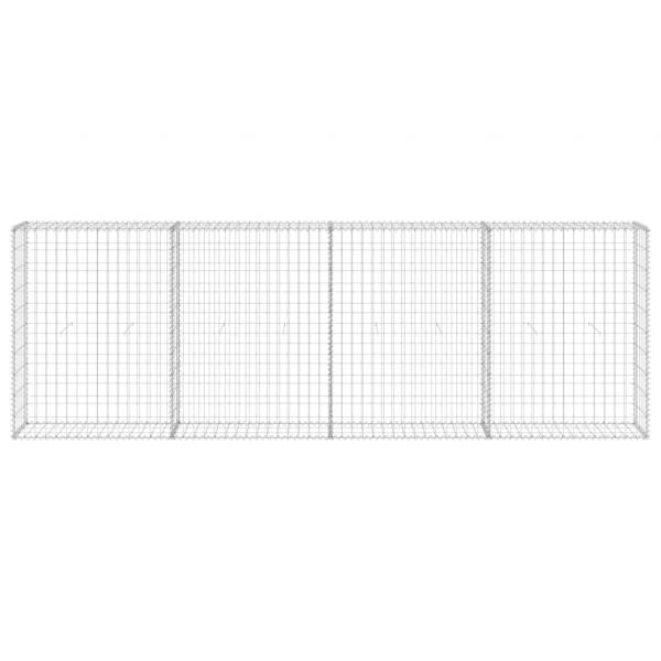 Gabionenwand mit Abdeckung Verzinkter Stahl 300x30x100 cm